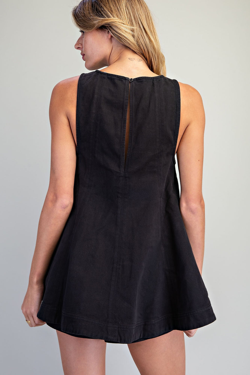Zoe Flared A-Line Short Set- Ash Black