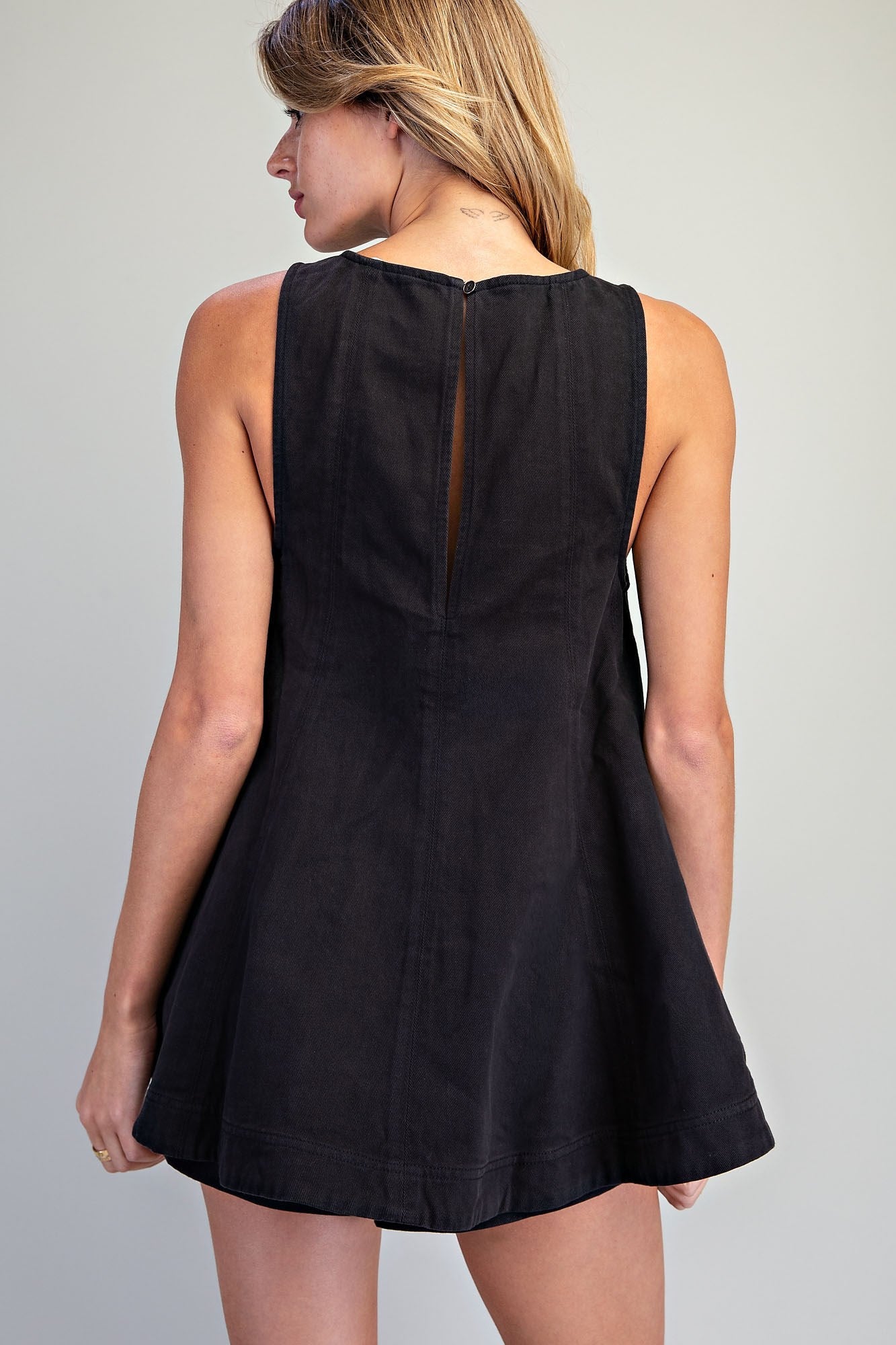 Zoe Flared A-Line Short Set- Ash Black