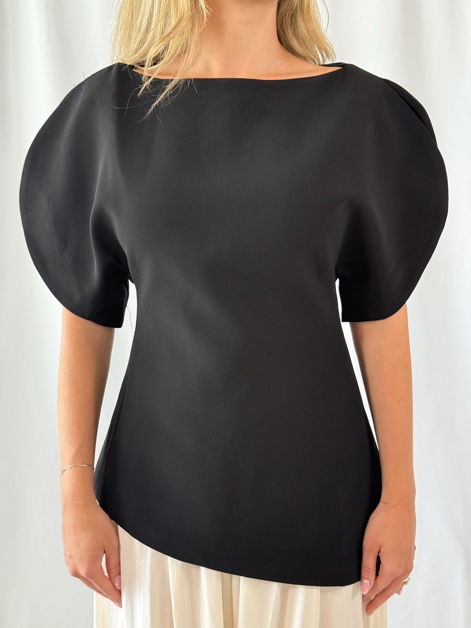 Becca Structured Asymmetrical Top- Black