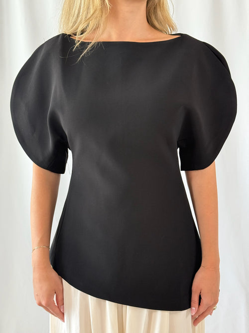 Becca Structured Asymmetrical Top- Black