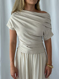 Calla Solid Off Shoulder Drape Top