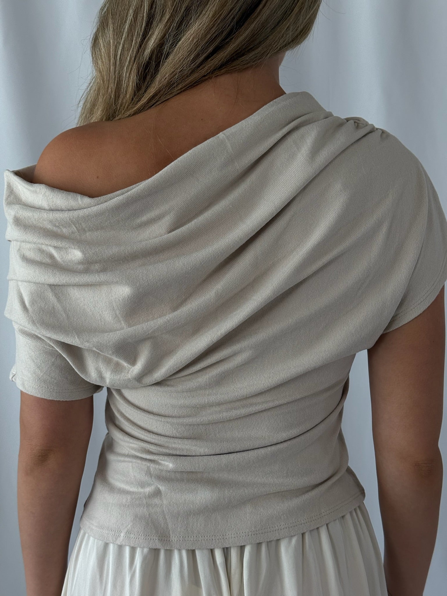 Calla Solid Off Shoulder Drape Top