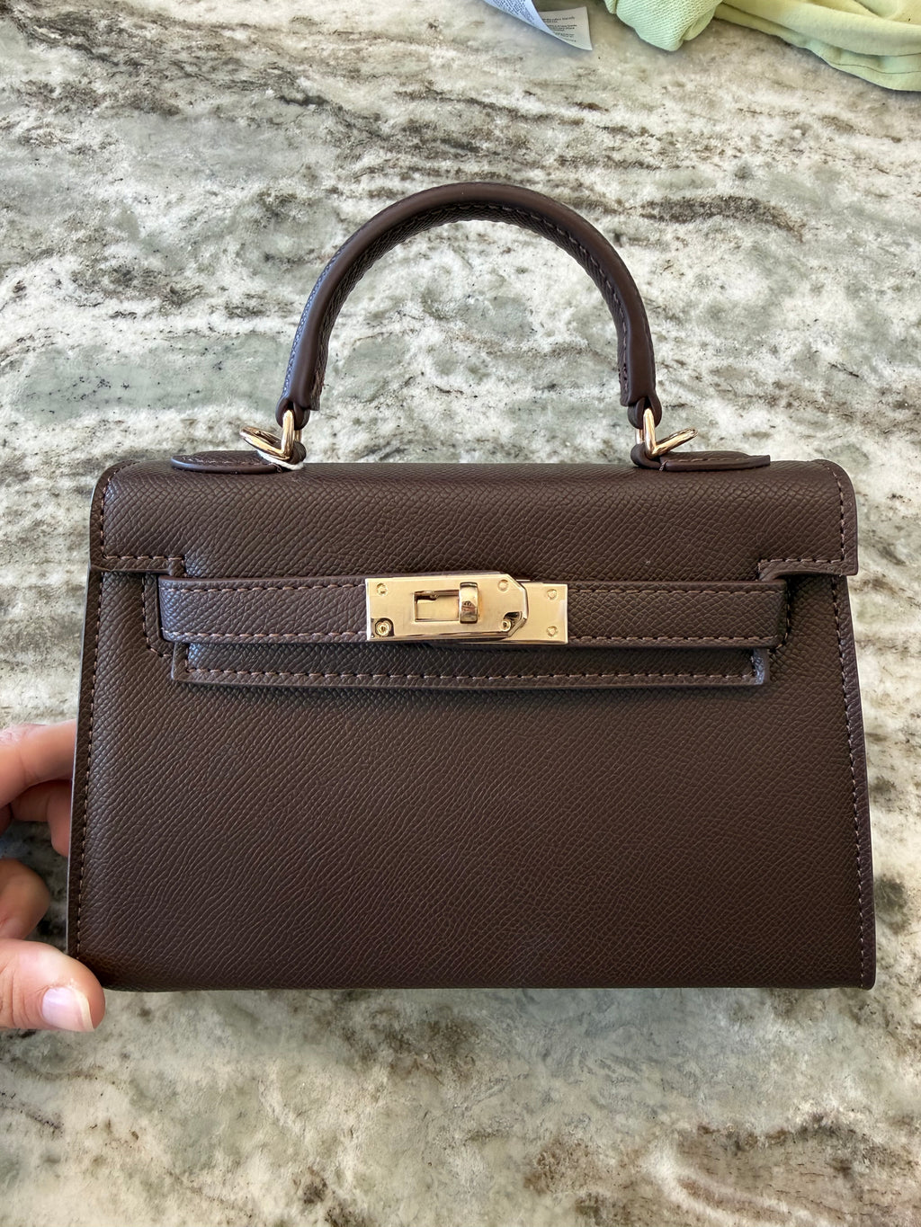 Hariette Handle Bag- Chocolate Saffiano