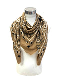 Large Woolen Square Bandana- Caramel