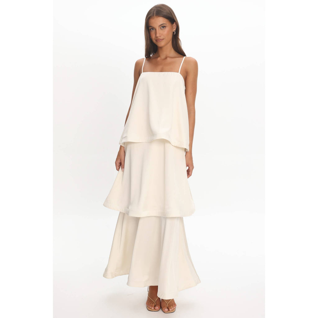 Lauren Layered Maxi Dress- Ivory