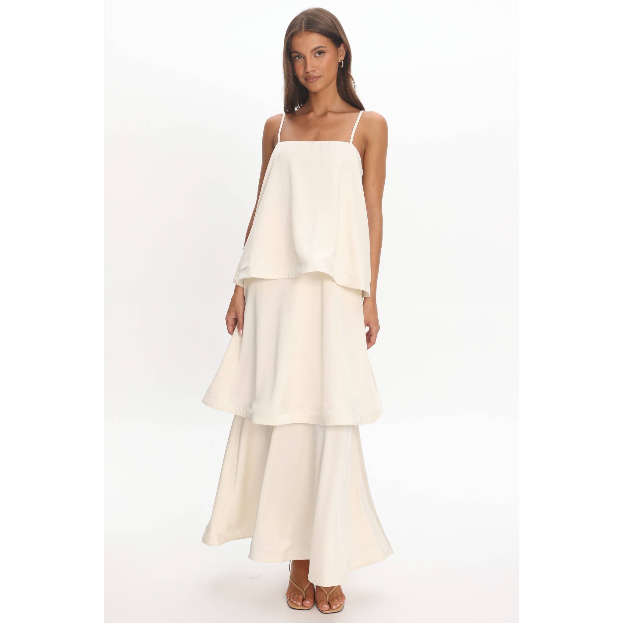 Lauren Layered Maxi Dress- Ivory
