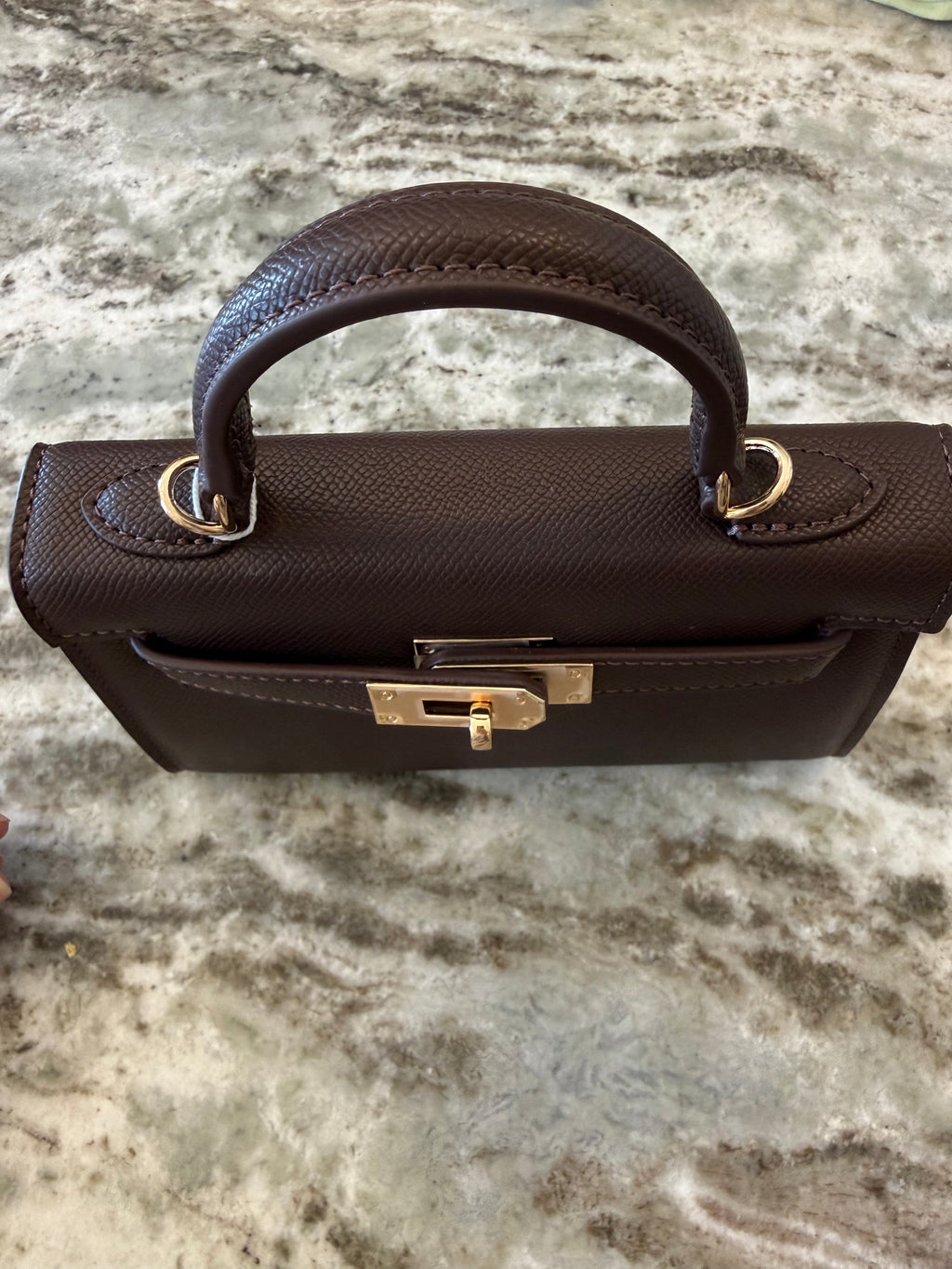 Hariette Handle Bag- Chocolate Saffiano