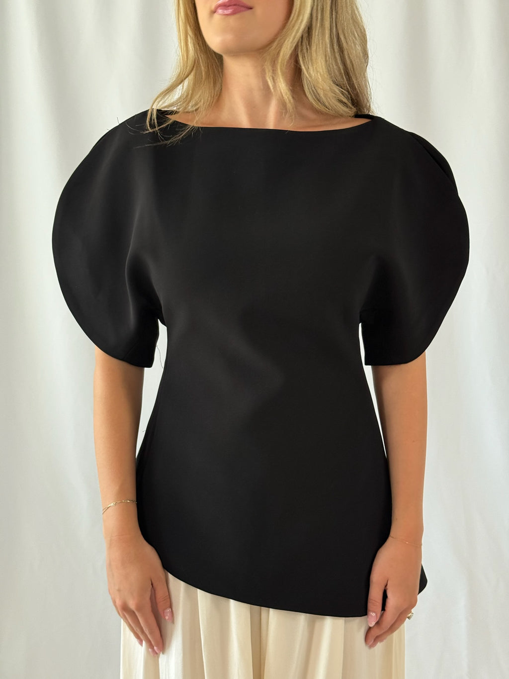 Becca Structured Asymmetrical Top- Black