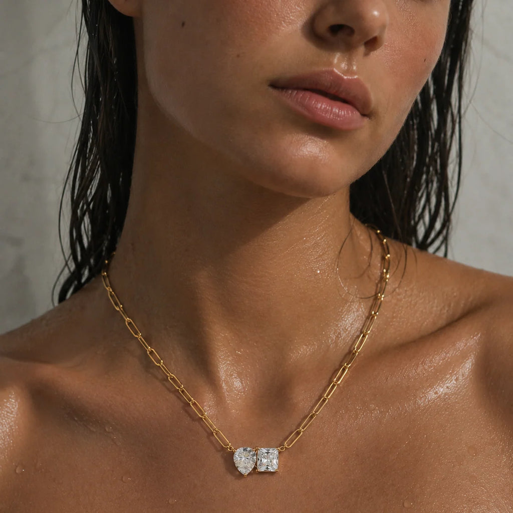 Cecilia Toi Et Moi Necklace- Gold