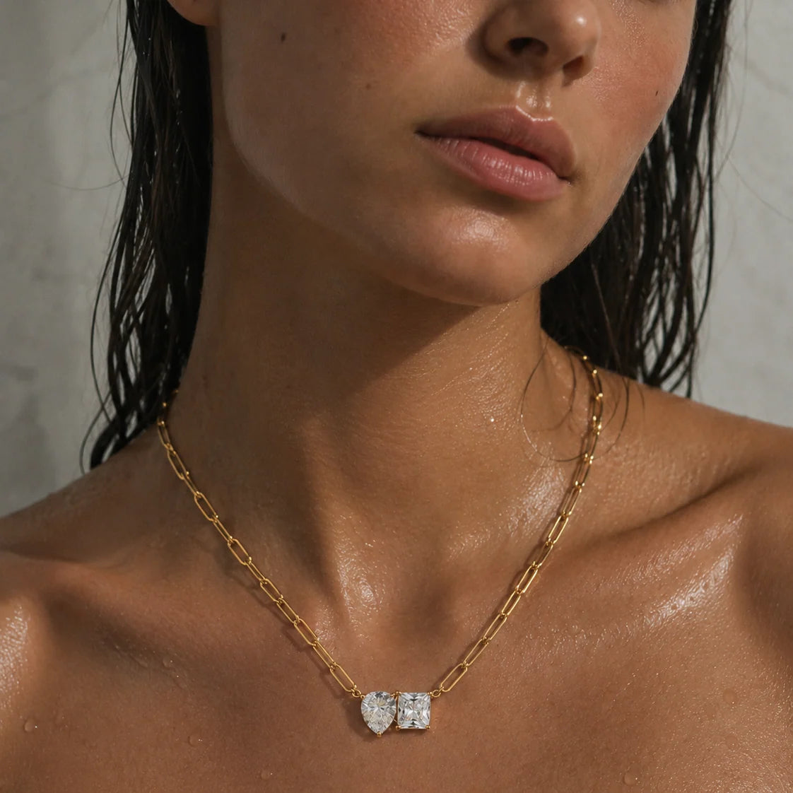 Cecilia Toi Et Moi Necklace- Gold