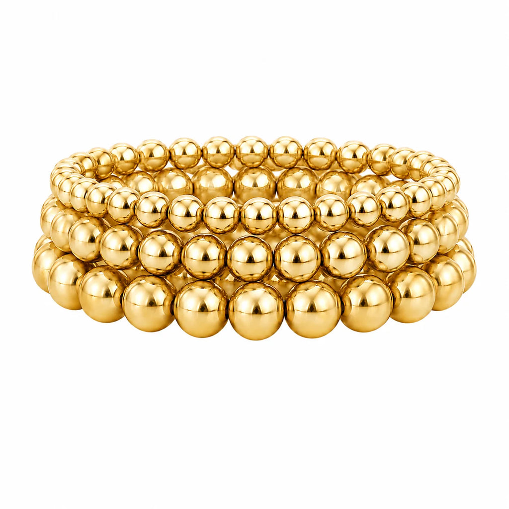 Jensie Beaded Bracelet Set- Gold