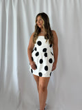 Caroline Tube Micro Mini Dress- Off White/Black
