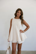 Zoe Flared A-Line Short Set- Bone