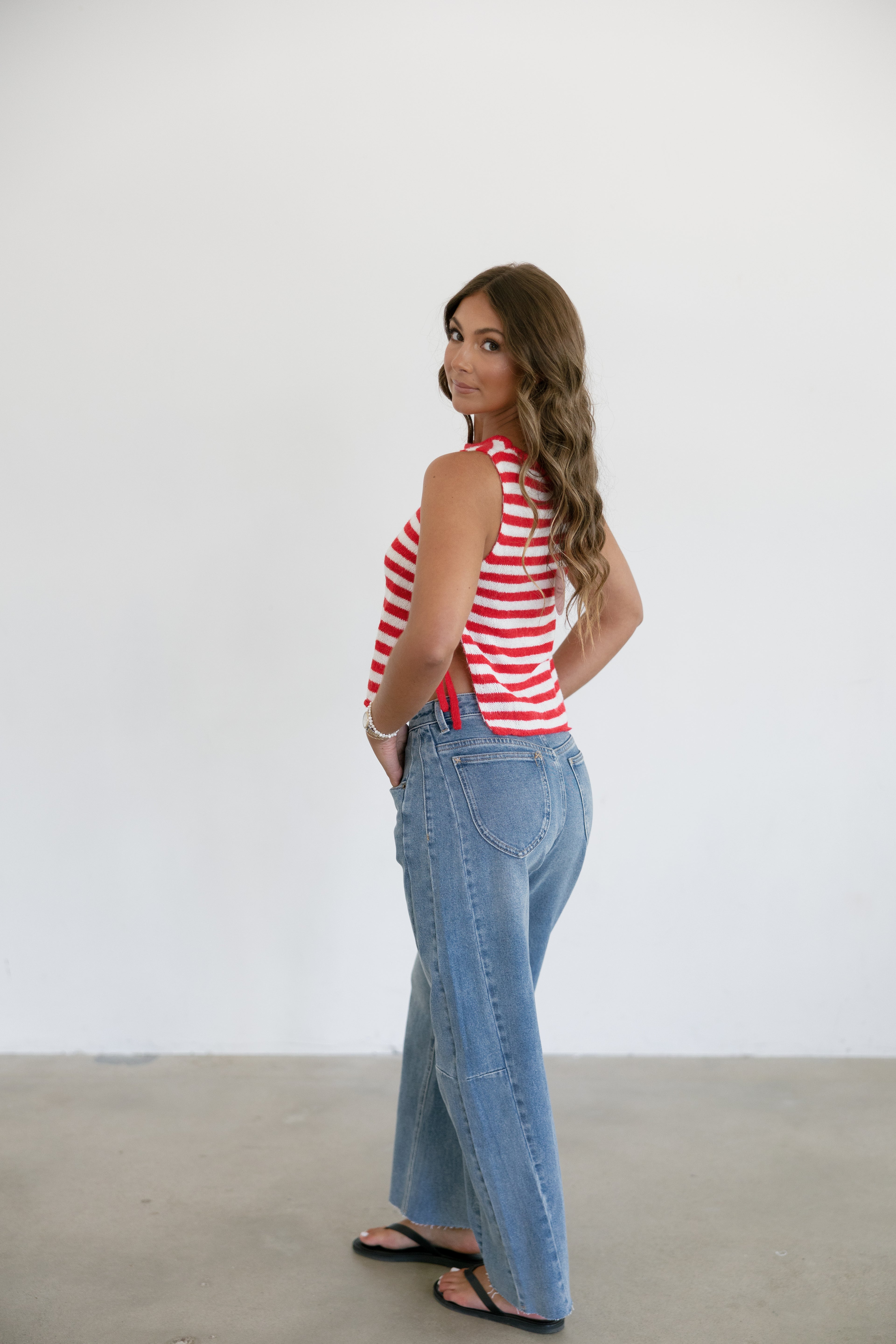 Ember Medium Wash Barrel Jeans- Denim