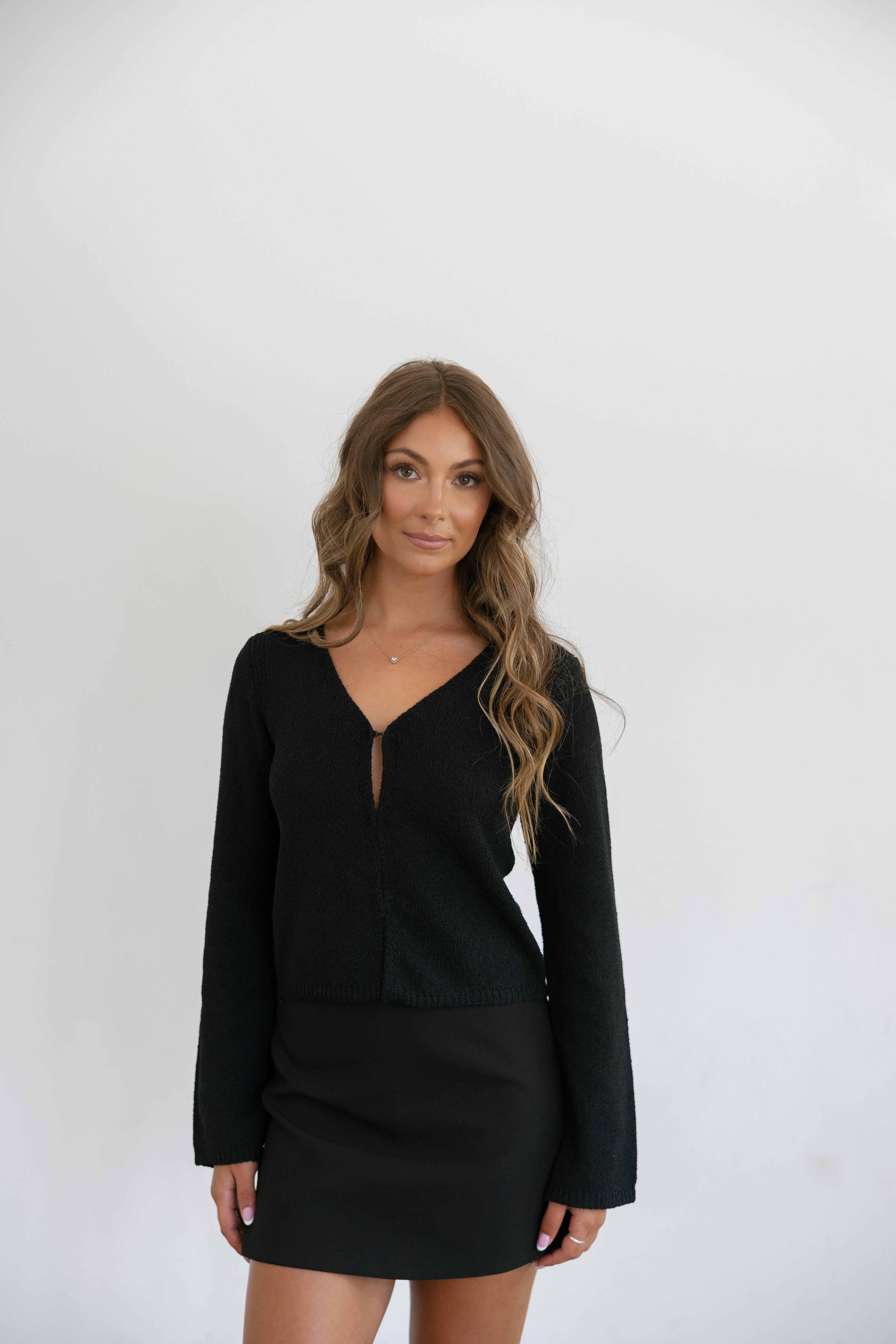 Josie Light Weight Knit Cardigan- Black