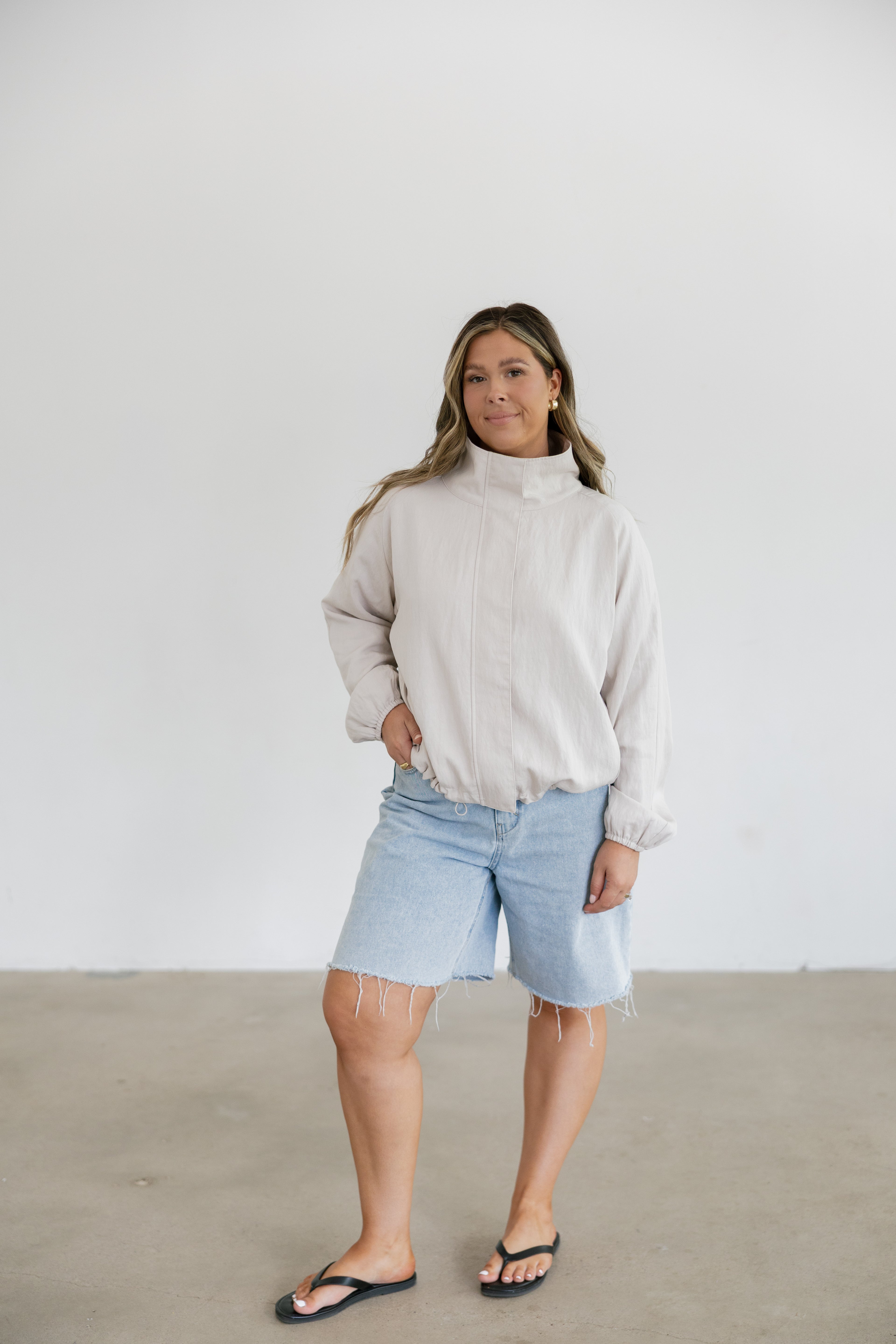 Lexi Windbreaker Two-Piece Set- Stone