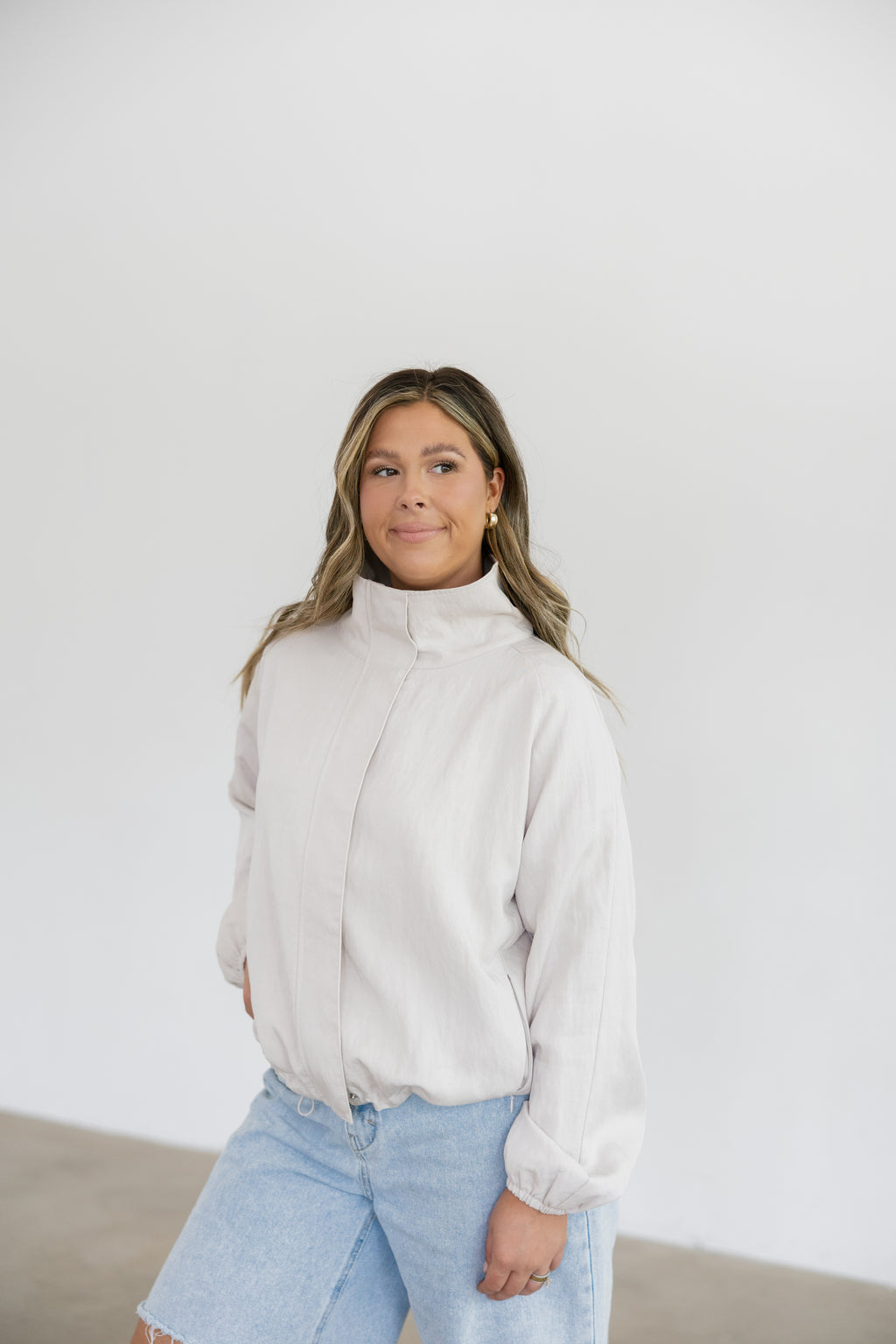 Lexi Windbreaker Two-Piece Set- Stone
