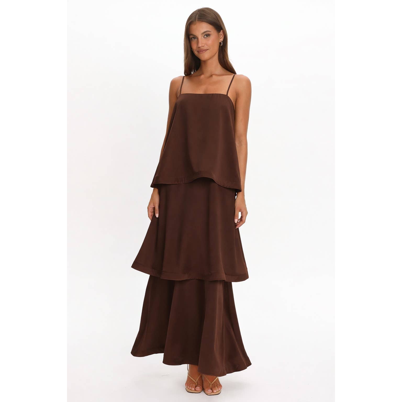 Lauren Layered Maxi Dress- Chocolate