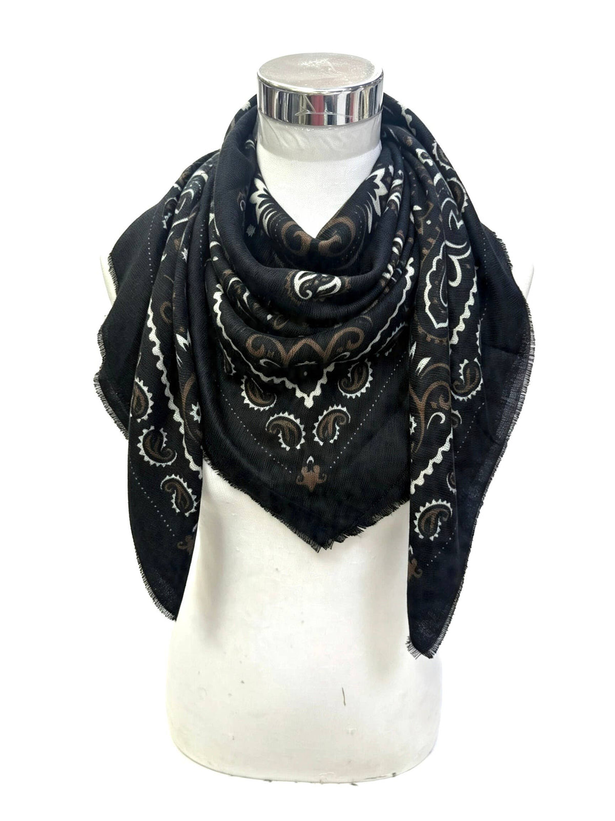 Large Woolen Square Bandana- Black