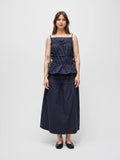 Vanessa Side Tie Poplin Tank- Navy