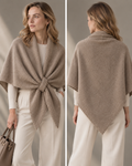 Triangle Poncho Scarf with Loop- Taupe