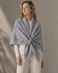 Triangle Poncho Scarf with Loop- Grey