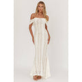 Gabby Off Shoulder Lace Maxi Dress- Cream