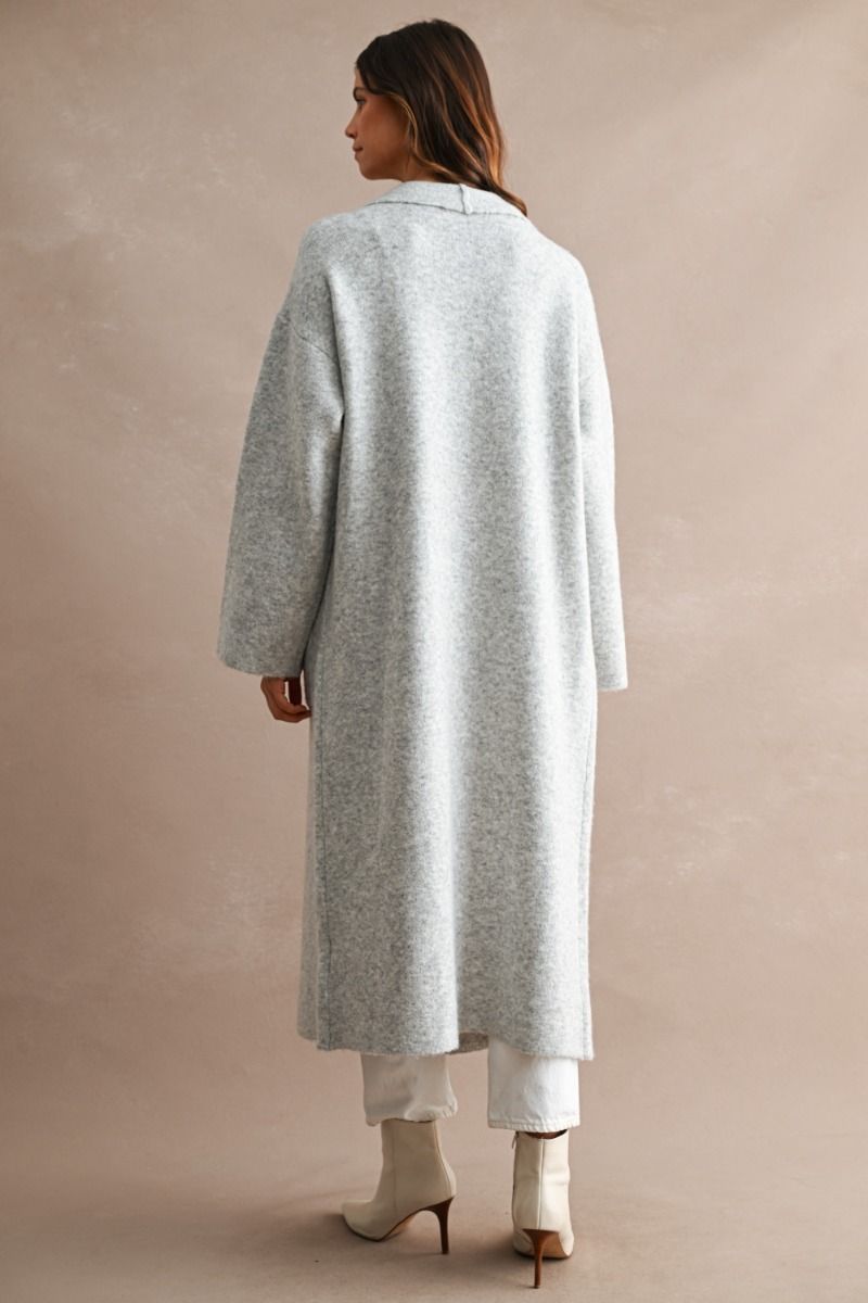 Ember Sweater Knit Cardigan- Light Heather Grey