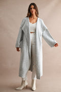 Ember Sweater Knit Cardigan- Light Heather Grey