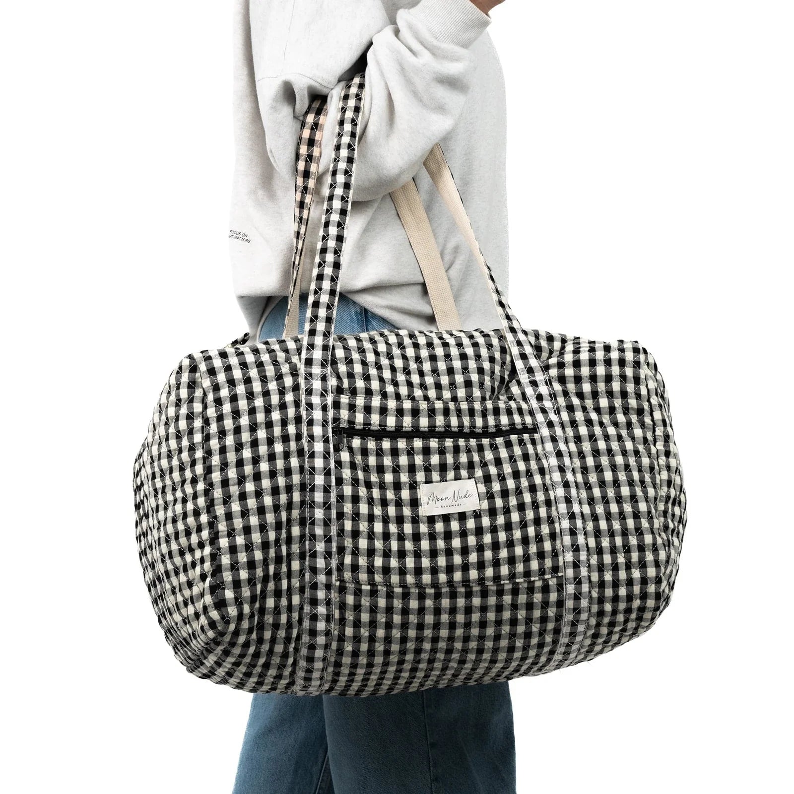 Classic Black/White Large Duffle Bag